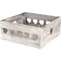 KOTARBAU® Wooden box with decorative cut-outs and handle. Perfect for interior design L hearts