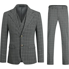Allthemen Men's Suit Striped 3-Piece Slim Fit Suits Men's Suit for Business Wedding