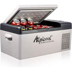 Alpicool C15 Cool Box 12 V Mini ledusskapis Elektriskais kempinga saldētavas kaste Maza pārnēsājama automašīnai, kravas automašīnai, laivai, RV ar USB savienojumu.