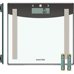 Salter 9137 SVWH3R Premium Glas для цифрового анализа людей, макс. 180 кг, 8 Benutzer, Athleten-Modus waage für gewicht, Körperfett/-wasser, BMI, Batterien im Lieferumfang enthalten