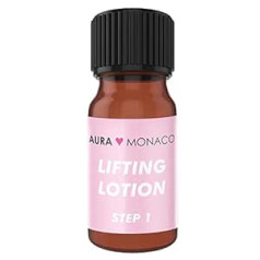 Aura Monaco Lifting Lotion Step 1 5 ml skropstu liftingam skropstu liftingam, īpaši efektīvam īsas iedarbības laikam, vegāniska profesionāla skropstu ilgviļņu locīšanas kosmētika brūnā stikla pudelē