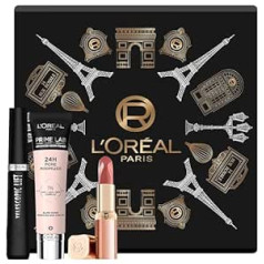 L'oréal Paris dāvanu komplekts ar Prime Lab 24h Poru Minimiser Primer, Telescopic Lift skropstu tuša un Color Riche Les Nus lūpu krāsa, Next Level Everyday Look, 3 dab.