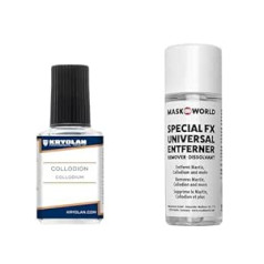 Maskworld Collodium Scar Fluid 10 ml Special FX Make-Up & Remover 50 ml - Horror kosmētikas komplekts