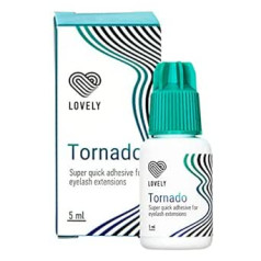 Lovely Tornado skropstu līme (5 ml, krāsa: melna) Īpaši ātra līme, žūšanas laiks: tūlītēja – 8 nedēļu adhēzija, ļoti izturīga, profesionālai skropstu pieaudzēšanai, pieaudzēšanas līme