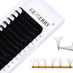 Gemerry 8-25 mm Easy Fan Lashes, 3D 5D 8D 10D Volume Technology, izturīgas 0,03/0,05/0,07/0,10 mm individuālas skropstas