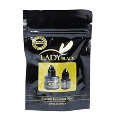 P-Beauty Cosmetic Accessories Sky Eyelash Glue Lady Black (10 ml, krāsa: melna) plastmasa + šķidra līmjava, žūšanas laiks: 2 sekundes, 6-7 nedēļas adhēzija, izturīga, profesionāla skropstu pieaudzēšana, pret alerģiju