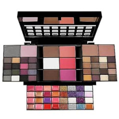 Fantasyday ® Professional 74 Colors Eyeshadow Palette aplauzuma komplekts ar lūpu spīduma korektoru un Rouge - Shimmer komplekts ideāli piemērots gan profesionālai, gan personīgai lietošanai