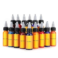 Zyyini Tattoo Ink Set Pigment Kit, 16 Colours Pigment for Body Tattoos, Professional Ink for Beauty, Body Art, 30 ml Bottle Tattoo Ink
