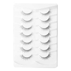 Gmagictobo Lashes Natural Short mākslīgās skropstas Wispy Lashes Pack Light Volume Clear Band mīkstas mākslīgās skropstas 7 pāri Multipack