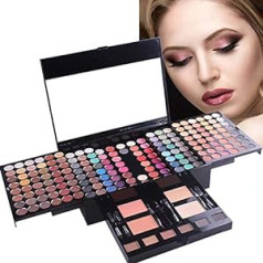 Phantomsky 180 Colors Eyeshadow Palette grima komplekts ar uzacu pūderi, pūderi un vaigu sārtumu - lieliski piemērots profesionālai un ikdienas lietošanai