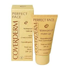 Coverderm Perfect Face ūdensizturīgs grims, SPF 20, 24 stundu degšanas laiks, 30 ml, dažādi toņi