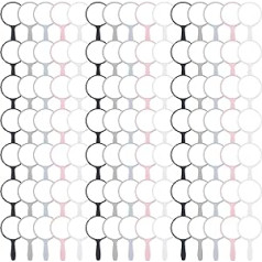 Vinsot 100 roku spoguļu iepakojums Mazie rokas spoguļi ar rokturi, plastmasa, ceļojumu aplauzums, kosmētiskais rokas spogulis, kompakts, pārnēsājams, kosmētikas spogulis, 9,5 x 5,4 cm, sievietēm, bērniem, ikdienas lietošanai