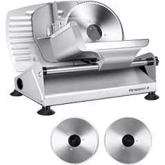 Anescra Electric Bread Slicer, 200 W, 2 Rustproof Stainless Steel Knives, Easy to Clean, Electric All-Slicer with 0-15 mm Adjustable Thickness