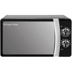 Russell Hobbs RHMM701B 17 litru 700 W melna manuāla viena mikroviļņu krāsns ar 5 jaudas līmeņiem pīkstienu un taimera atkausēšanas funkciju, vienkārša tīrīšana