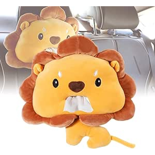 Car Tissue Holder Lion Tissue Box Tissue Box Napkin Box for Car Kitchen Home Office Desk Tissue Box for Car Sun Visor & Backrest with Zip