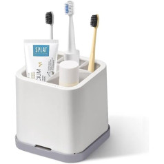 Toothbrush Holder, Removable Non-Slip Electric Toothbrush Holder with 5 Compartments and Drainage Holes, Bathroom Organizer for Bathroom, Kitchen, Family