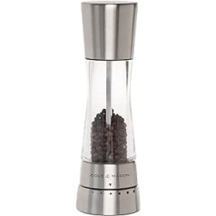 Cole & Mason H59401G Gourmet Precision Derwent Acrylic and Stainless Steel Pepper Mill, Silver