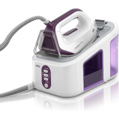 Braun CareStyle 3 Pro IS 3155 VI Steam Ironing Station - Steam Iron with FreeGlide 3D Soleplate, 2400 Watt, Pump Pressure 6.5 Bar, Steam Boost 430 g/min, Vertical Steaming, 2 L Water Tank, Purple