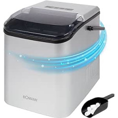 Bomann EWB 6060 CB Ice Cube Maker for Easy Making of Approx. 12 kg Ice Cubes, Ice Cube Maker with 2 Selectable Ice Cube Sizes, Small Ice Cube Maker with Ice Scoop,
