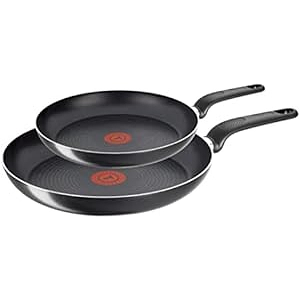 Tefal Selective pannu komplekts no 3 daļām, 20 un 26 cm panna, lāpstiņa, nepiedegošās pannas, pannas ar integrētu temperatūras displeju, ergonomisks termoplastisks rokturis, īpaši dziļa forma.