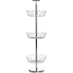 Premier Housewares 1900228 Drehbares Schuhregal, 3 Etagen, 98 x 29 cm, Chrom, Silber, 29x29x98