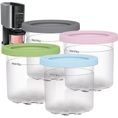 Creami Tubs for Ninja Creami 4 Pack Creami Pint Containers Reusable Ice Cream Pints and Lids for Ninja Ice Cream Maker s for Ninja Ice Cream Maker Machine Accessories