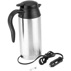 DEWIN Electric Kettle, 750 ml 12 V Car Stainless Steel Cigarette Lighter Heating Kettle Cup Electric Travel Thermos Bottles