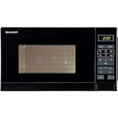 Sharp R742BKW 2-in-1 mikroviļņu krāsns ar grilu / 25 l / 900 W / 1000 W grils / LED displejs / 8 automātiskās programmas / svara kontrolēta atkausēšana / bērnu bloķēšana / enerģijas taupīšanas režīms / augsta rūsa / melns