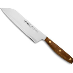 Arcos Nordika sērija - Santoku nazis - Nerūsējošais tērauds Nitrum - Asmens 190 mm - Ovengkol koka rokturis 100% dabīgs FSC - 100% pārstrādāts iepakojums - krāsa brūna