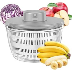 Buumin Salad Spinner Automatic Salad Spinner 4000ml Large Capacity Dehydrator Multifunctional Fruit Dish Drainer USB Rechargeable Salad Blender Dryer for Vegetables