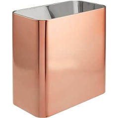 mDesign Rectangular Trash Can - Compact Waste Bin for Bathroom, Office and Kitchen with Enough Space for Rubbish - Metal Waste Paper Bin - Rose