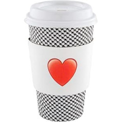 Restpresso Coffee Sleeves for 12/14/20 Oz 1000 Heart Emoji Hot Cup Sleeves - Wavy Heat Resistant White Paper Disposable Coffee Waste Secure Grip Smooth Surface - Restaurant Ware