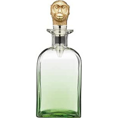 BarCraft Decanter Decanter with Brass Monkey Glass Bottle Stopper with Green, 900 ml