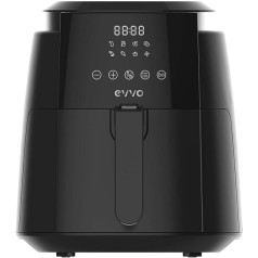 EVVO Tasty Fryer Fryer bez eļļas, 1500 W, Dual Cyclone Technology, Daudzfunkcionāls, Līdz 200 grādiem, 3,5 litri