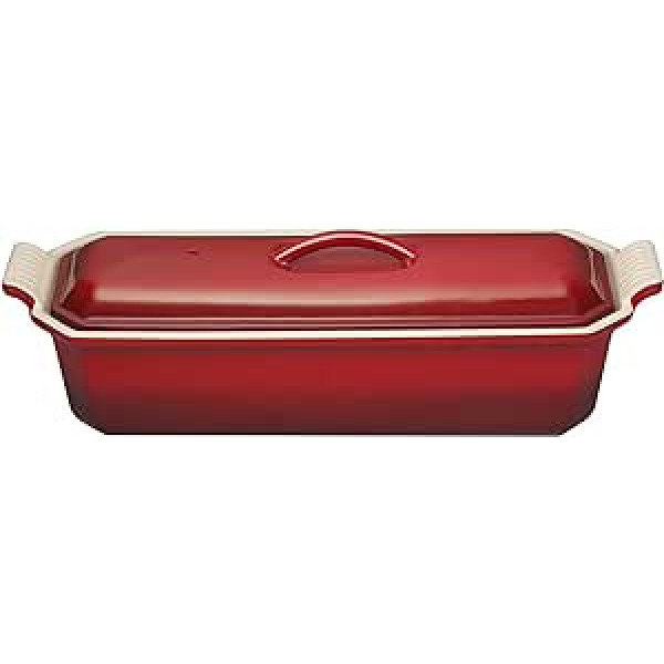 Le Creuset - Keramika - Taisnstūra terīns ar presi - 28 cm - Ķirsis - 91008428064000