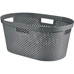 Curver Laundry Hamper 40 Litre Charcoal Recycled Plastic