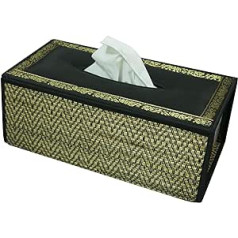 CCcollections Handmade Reed Tissue Box Cover - Eco Friendly Materials (C Black)