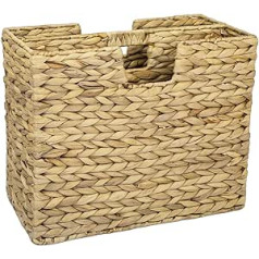 HMF Newspaper Rack, Newspaper Basket, Braided Made of Water Hyacinth, 2 Compartments, 40 x 20 x 33 cm