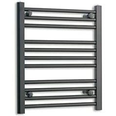 Black Heated Towel Rail 500mm wide x 600mm high