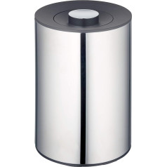 KEUCO Waste Bin Made of Polished Stainless Steel, 5 Litres, Diameter 21 cm, Height 28.8 cm, for Bathroom as Cosmetic Bin, Waste Bin, Plan