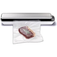 FreshVac VF10 Slim Vacuum Sealer, Vacuum Sealer, Food Stays Fresh Up to 8x Longer Film Sealer, Includes 10 Free Foil Bags