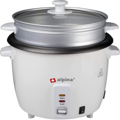 Alpina BSJ18-ZPDA Rice Cooker, 1.8 Litres, 700 Watt, with Cooking and Heat Indicator Light, White