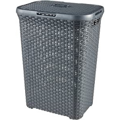 Curver 189211 Laundry Basket Wicker Look Polypropylene 60 L