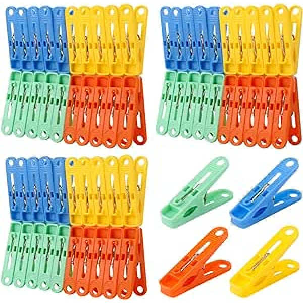 Fuyamp 60 Pieces Clothes Pegs, Non-Slip Clothes Pegs for Clothesline, Clothes Pegs, Strong Handle, Windproof Clothespins, Clothes Pegs for Laundry, Garments