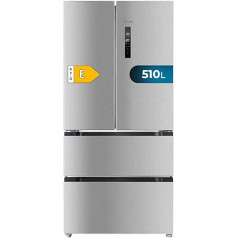 Cecotec French Door Refrigerator Stainless Steel 510 Litre Bolero CoolMarket FD 510 Inox E. 183 cm High, 84 cm Wide, Inverter Motor, Fast Cooling and Fast Freezing, MultiAirFlow, Total NoRost