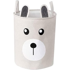 Children's Laundry Basket, Foldable Storage Box, Toy Organiser, Clothes Organiser, Laundry Basket, Foldable Round Storage Laundry Baskets, Cotton with Handles, 40 x 33 x 33 cm