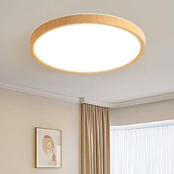 LED griestu lampa koka graudu griestu apgaismojuma regulēšanai, īpaši plāna lampa, 24 W, 3000 K/4000 K/6000 K izvēle, moderna apaļa lampa viesistaba, virtuvei, vannas istabai, bērnu istabai, guļamistabai, atpūtas telpai,