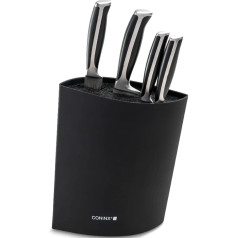 Coninx Knife block without knife, modern knife block black with flexible slats, universal knife holder, stylish knife block, unequipped, makes knife storage easier