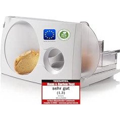 Emerio All-purpose slicer, made in the EU, MS-125000, stainless steel blade unit produced in Germany, adjustable 0-17 mm, BPA-free, space-saving foldable, with safety switch, Eco 100 Watt