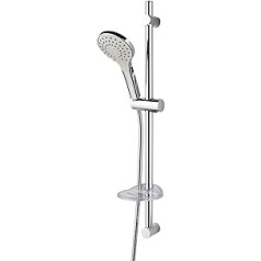 Duschmeister Slim Neo 5 Hand Shower with Shower Rail 11 cm Chrome and 3 Adjustable Shower Set Shower Hose Shower Head Shower Head Hand Shower with Holder Shower Column Shower Panel